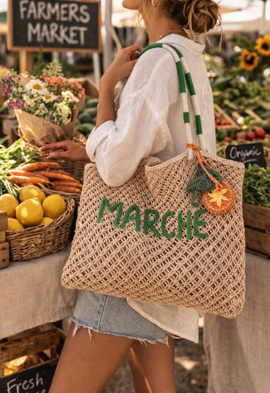 Marché Cotton Macrame tote